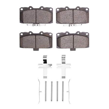 Dynamic Friction Co 5000 Euro Ceramic Brake Pads and Hardware Kit, Low Dust, Front 1600-1182-01